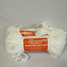 VNTG 70s NOS Herculon EZ Knot Braided Macram  Cord 6mm 50 Yards white 2 skeins