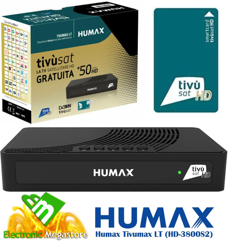 Decoder Satellitare Ufficiale Tivusat HD codifica MERLIN Tessera Inclusa Tv Sat