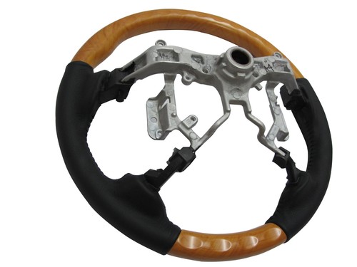 INNOVA 2012-2014 STEERING WHEEL OE YELLOW WOOD BLACK for TOYOTA - Picture 7 of 7
