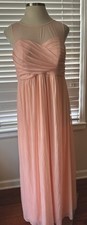 DAVID'S BRIDAL SIZE 18 FULL LENGTH LONG ILLUSION MESH  MAXI DRESS