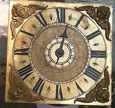 kleine Kapuzenuhr Zifferblatt + Uhrwerk 6+1/4 Zoll C 1750