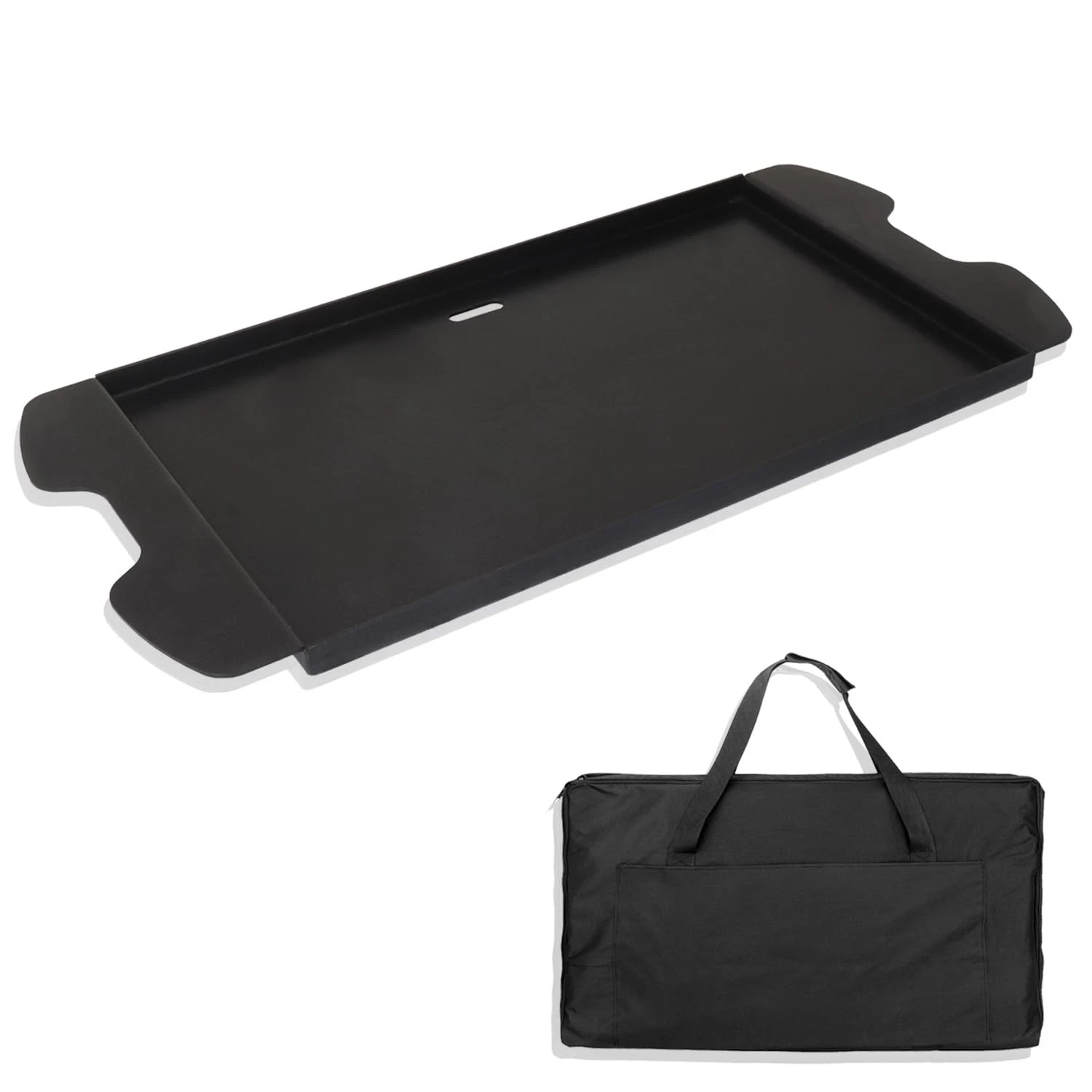 7034 Cast Iron Griddle for Weber Traveler 9010001-9030001 + Bag, Flat Top
