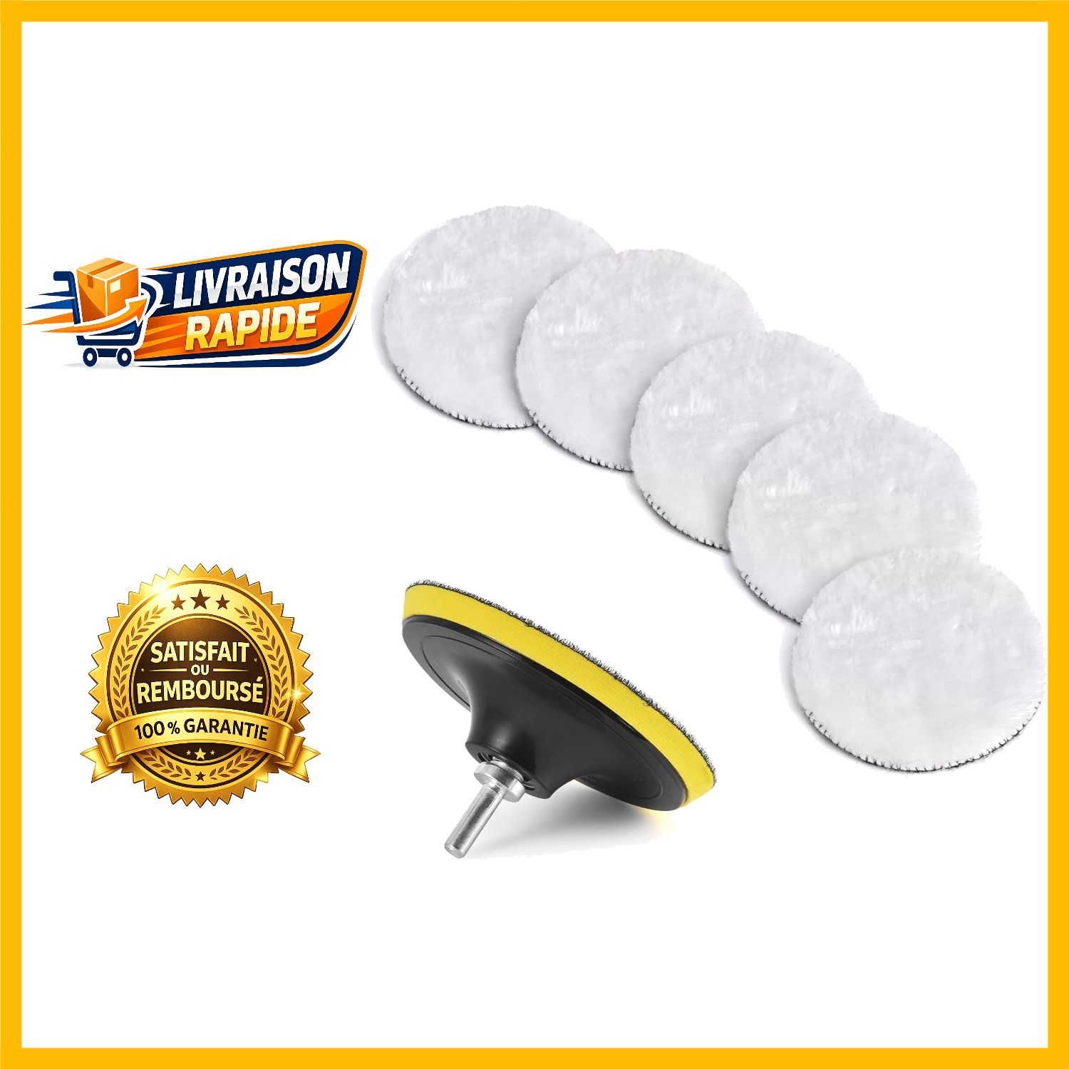 Tampons en laine 125mm pour polissage de finition miroir
