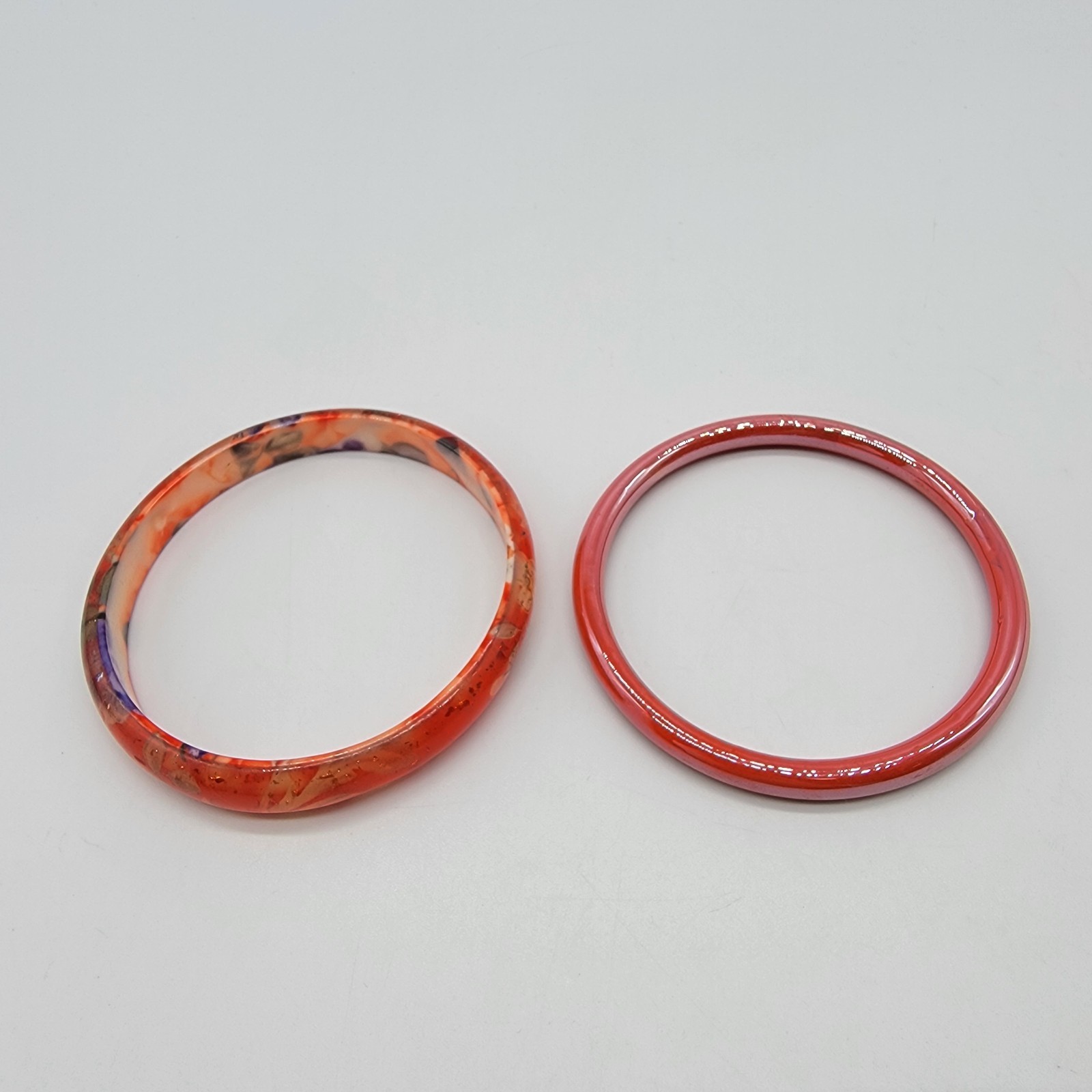 2Pc Vintage Orange Bangle Stackable Bracelet , Re… - image 3