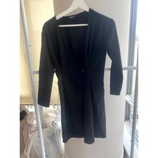 Slate & Willow Black Button Wrap Dress