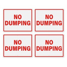 No Dumping Sign 10  7 Inches Aluminum Metal Pre-Drilled Holes Waterproof