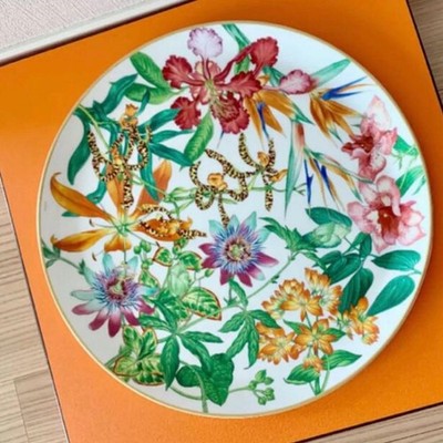 Hermes Passifolia Tart Platter Plate Floral Tableware Dinner Tray