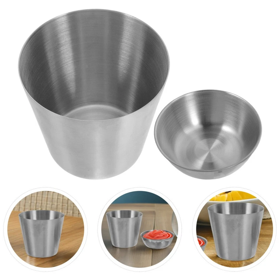  1 Set Mini-Dipschalen aus Edelstahl, Mehrzweck-Gewürzbecher, Servierhalter für