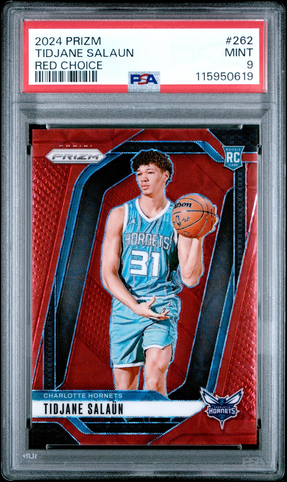 2024 Panini Prizm #262 Tidjane Salaun Red Choice Scope Rookie Card RC /88 PSA 9