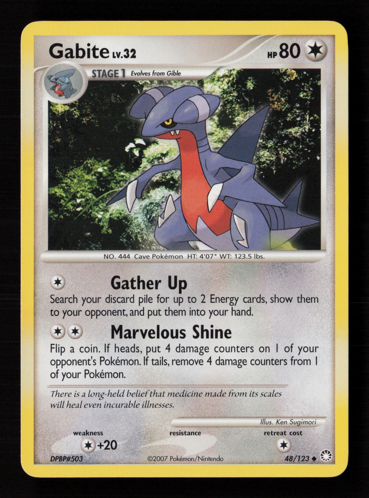 Gabite 48/123 Mysterious Treasures Pokemon Card -B6