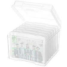 Photo Storage Box 4" x 6", Extra Large Transparent Plastic Photo Organizer Cr...