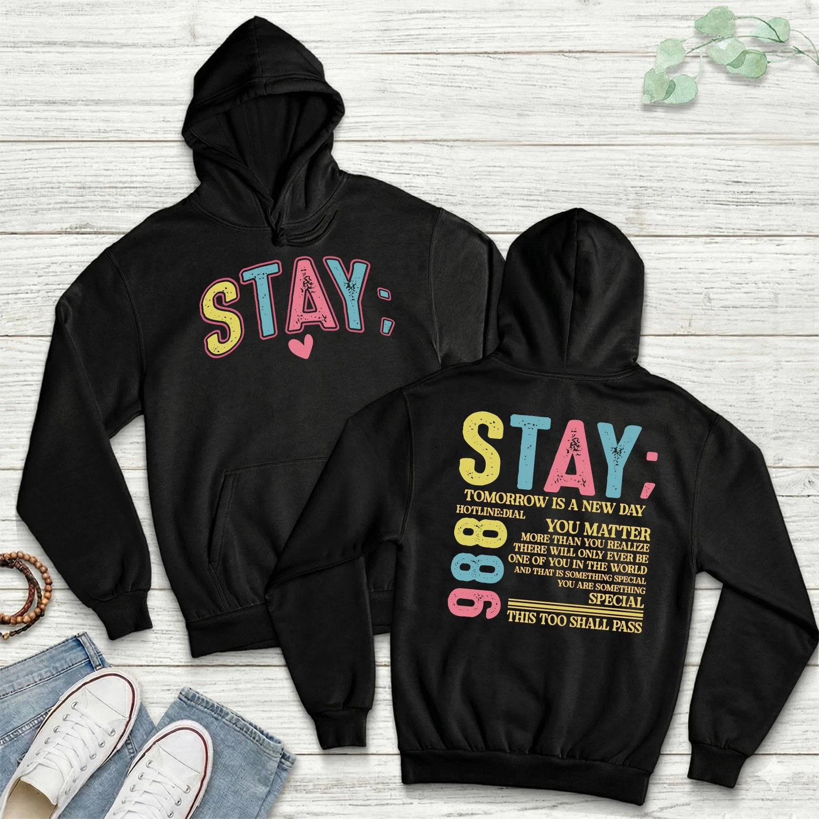 Stay Tomorrow Is A New Day Mens Hoodie Suicide Prevention Mental Health
Opens in a new window or tab
