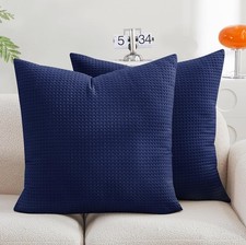 100 Egyptian Cotton Waffle Weave Throw Pillow Covers 20"x 20" Set of 2,600 TC