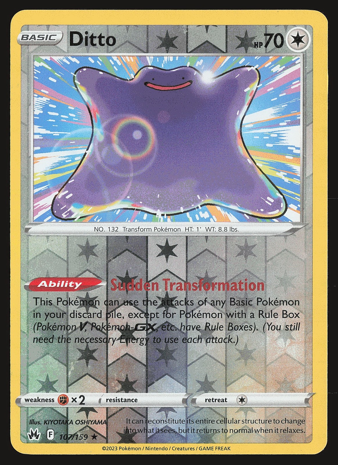 SWSH: Crown Zenith Ditto #107/159 Reverse Holo Pokemon Card