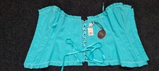 ribbon front laced turquoise corset S new