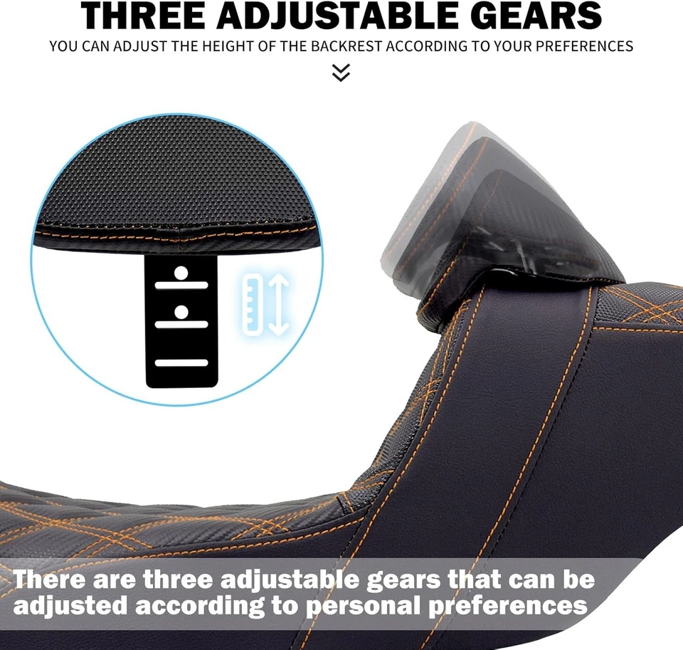 Driver & Passenger Seat Fit For Harley Touring Street Road Glide King 2009-2023 - Image 3 of 4