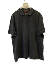 Prada Polo Shirt Mens Medium Faded Black Cotton Hidden Placket Made Italy Y2K#74