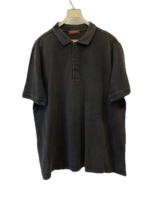 Prada Polo Shirt Mens Medium Faded Black Cotton Hidden Placket Made Italy Y2K#74