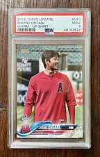 2018 Topps Update SHOHEI OHTANI (RC) #US1 Warm-Up Shirt SP Image Variation PSA 9