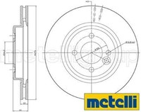 2X Bremsscheibe Metelli 23-0666C 2 Bremsscheiben Vorderachse Vorne FüR Mini