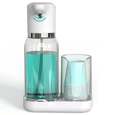 Automatic Mouthwash Dispenser,25oz Mouthwash Dispenser for Bathroom with 2-Le...