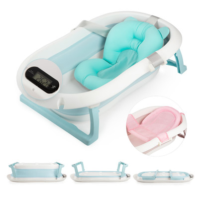 Foldable Baby Bath newborn safety with Real Time Temperature Display Blue & Pink