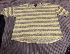 Cherry Krave Blouse Yellow/Grey 3x