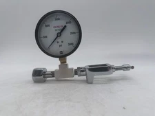 O2 Cylinder Transfill Manifold CGA-540 Female x CGA-870 Yoke w/ 3000PSI Gauge (N