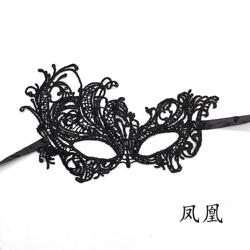Sexy Máscara de Ojos de Barra de Media Cara Negro Encaje Fiesta Sexy Halloween Accesorios Popular Foto 2 de 4