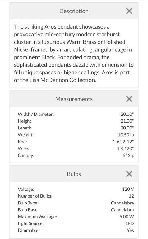 Lámpara de araña Sputnik negra 12 luces 20" W Lisa Mcdennon Aros Hinkley Lighting Foto 2 de 4