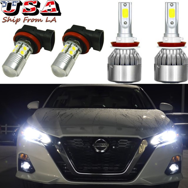 4x 6000K Led Low Beam Headlight Fog Light Bulbs For Nissan Altima 2007