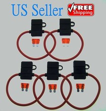 5Pack 10Gauge Inline ATC Fuse Holder 10AMP Fuse With Cover New Car Truck Install