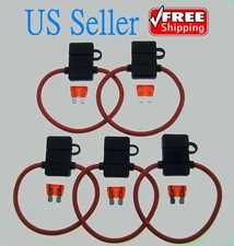 5Pack 10Gauge Inline ATC Fuse Holder+10AMP Fuse With Cover New Car Truck Install