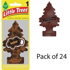 Little Trees Leather Scent Hanging Air Fresheners for Car/Home, 24 Count
