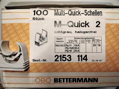 obo bettermann MULTI QUICK SCHELLEN SPANNWEITE 18,5-22,5 3Stück Neu für nur 2,10