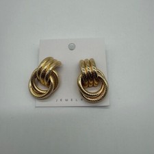 Women's Gold Tone Knot Earrings