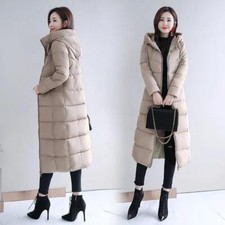 2025 Chaquetas casuales largas de invierno para mujer Abrigo slim con capucha
