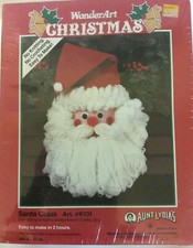 WonderArt Christmas Santa Claus Head Craft Kit 1991 Aunt Lydia's