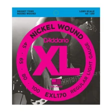 D'Addario EXL170 Nickel Wound Bass Guitar Strings; Long Scale gauges 45-100