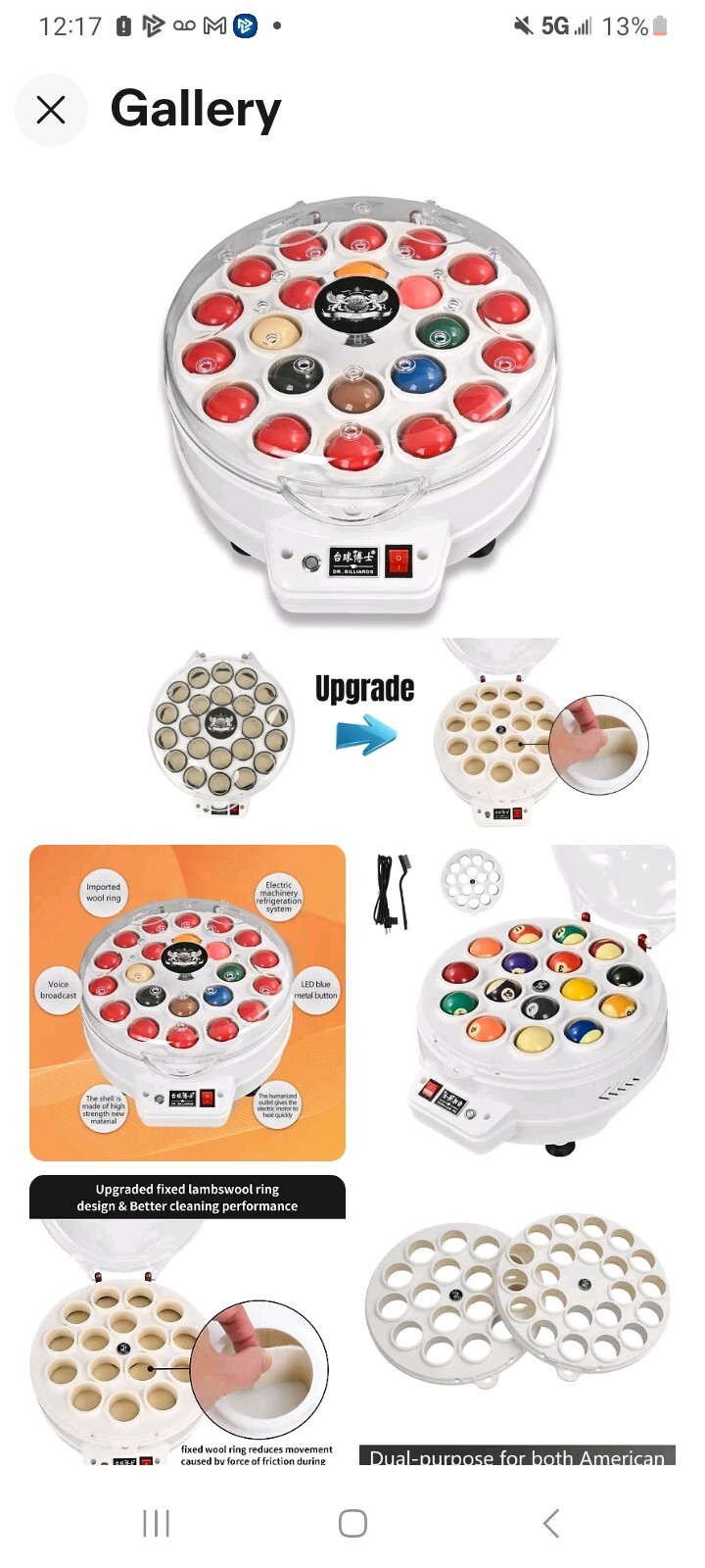 Automatic Pool Ball/Snooker Cleaner 16/22 Ball DR.BILLIARDS Ball Washer