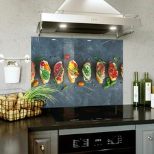 Glass Backsplash Kitchen Cooker Panel Splashback Tile ANY SIZE Food Mosaic 0544