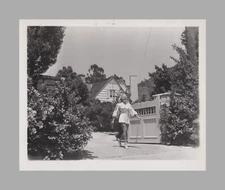 1940s Starlet Actress Blonde Front Gate Home Hollywood Beverly Hills Brentwood