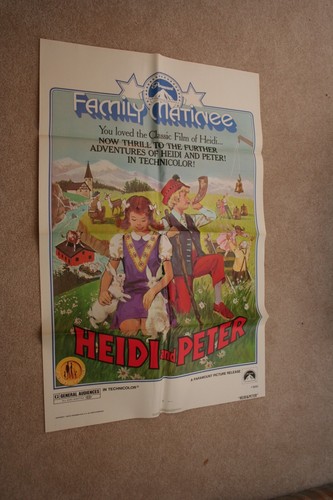 HEIDI & PETER Orig. 1-Sheet Movie Poster 1975R Elsbeth Sigmund Johanna Spyri