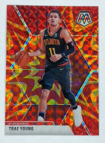 2019-20 Panini Prizm Mosaic Orange Reactive Trae Young #182, Atlanta Hawks