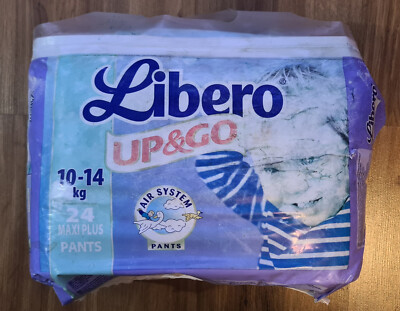 Vintage 2004 Libero Up&go diapers 24 nappies 10-14 kgs NEW UNOPENED