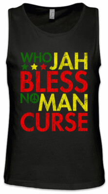 Who Jah Bless No Man Curse Herren Tank Top Rasta Rastafari Babylon Irie Reggae