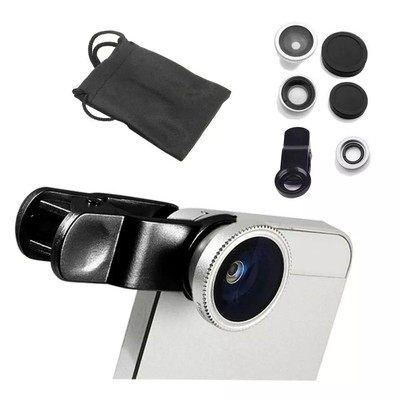 3 in1 Fish eye+Wide angle+Macro Camera Clip-on Lens Kit For iphone Smart phone