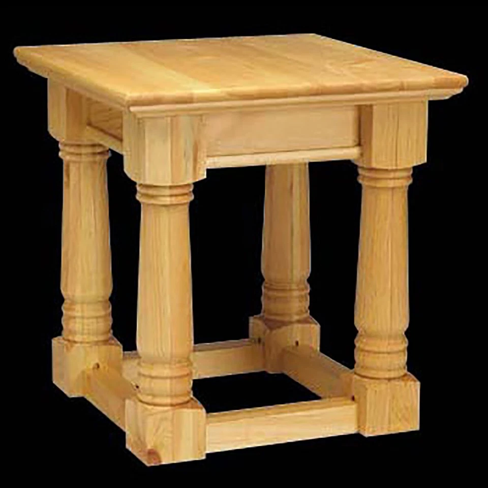 Mesas auxiliares mesa auxiliar de misión de pino natural sin terminar 23" H suministro de renovadores Foto 2 de 2