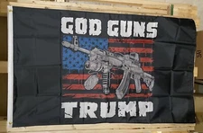 Donald Trump God & Guns Flag FREE SHIP Save America Republican USA Sign 3x5’