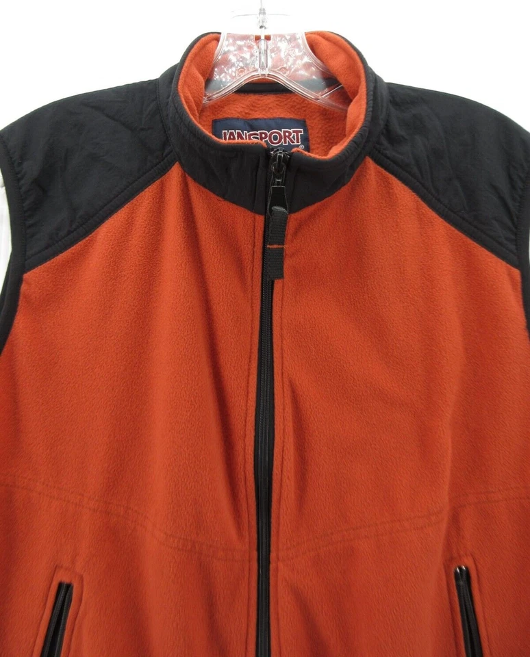 DE COLECCIÓN Chaleco Jansport Hombres Pequeño Naranja Polar Chaqueta Abrigo Cremallera Completa Rompevientos Foto 2 de 4